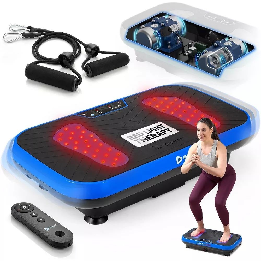 Lifepro VibraRed Vibration Plate with Red Light Therapy & Resistance Bands- Blue Lifepro VibraRed Vibration Plate with Red Light Therapy & Resistance Bands- Blue