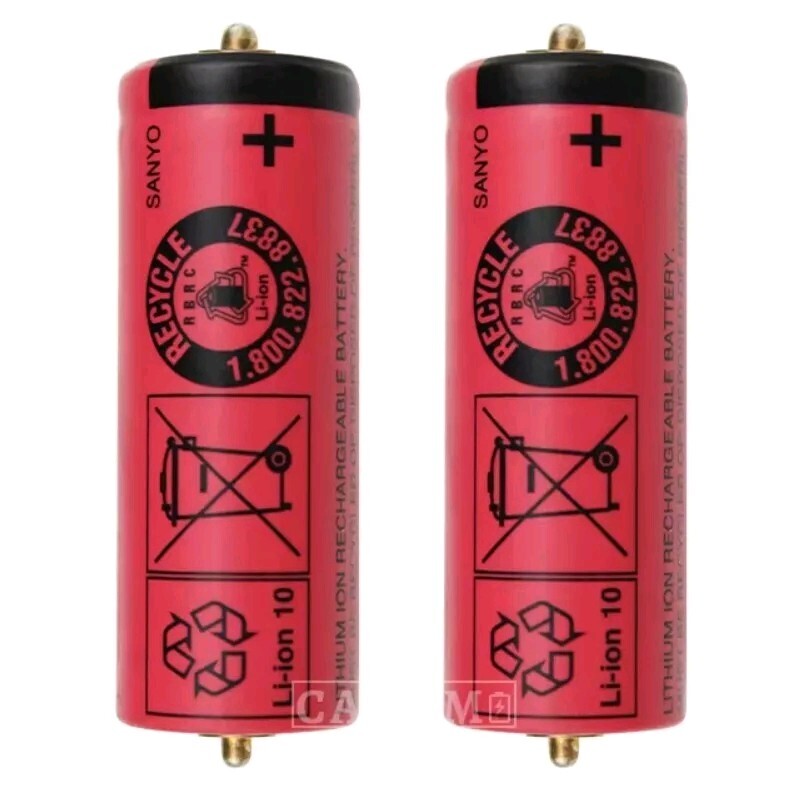 2 NEW Sanyo Braun Series Battery 1300mAh 81377206 UR18500Y Pulsonic Silk Epil