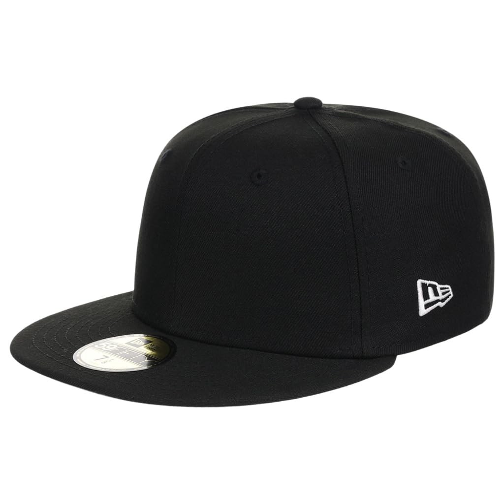 New Era Blank Custom 59FIFTY Fitted Flat Bill Cap, 7 1/4, Black/Grey Uv New Era Blank Custom 59FIFTY Fitted Flat Bill Cap, 7 1/4, Black/Grey Uv