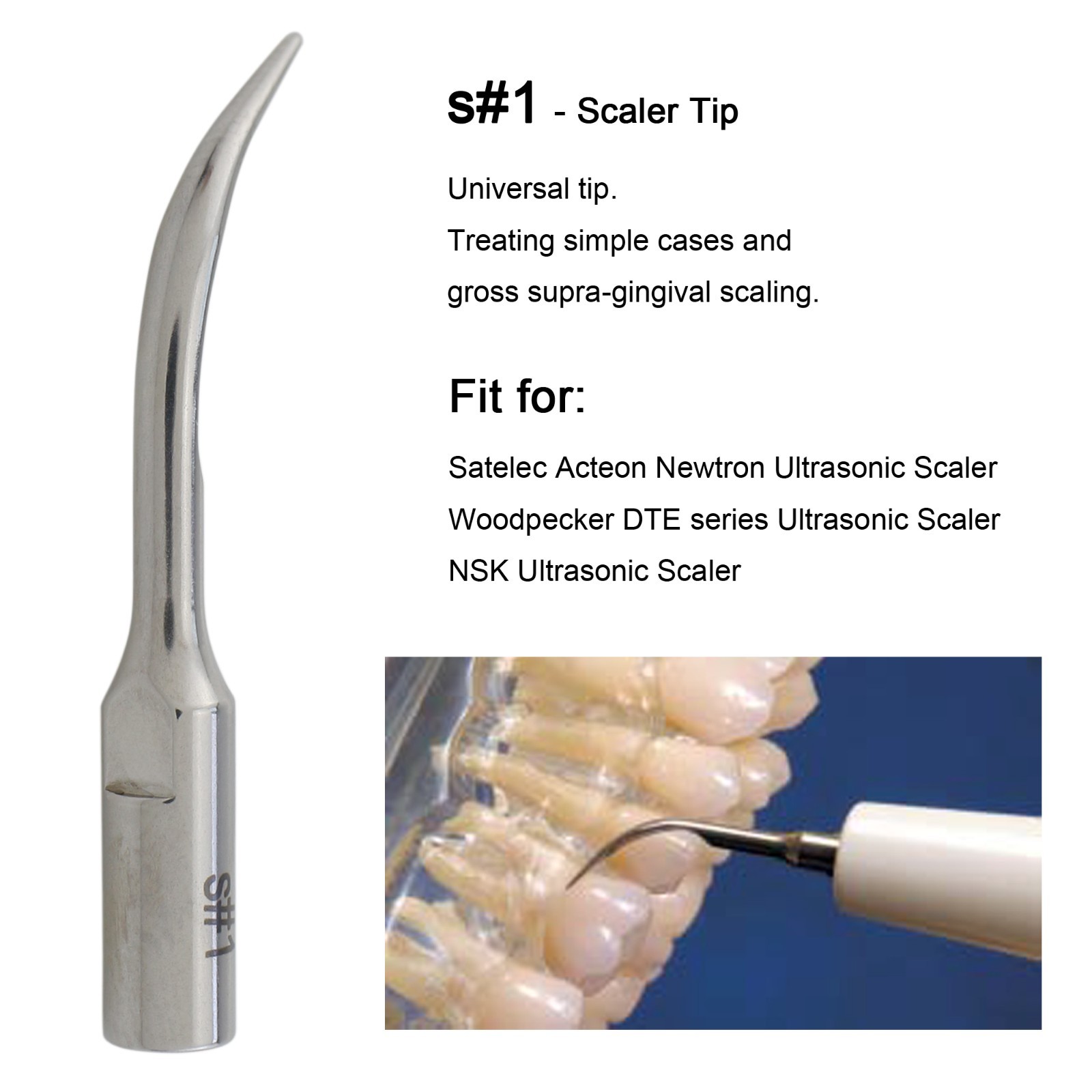 Dental Satelec Acteon Ultrasonic Piezo Scaler Tips Scaling Tip 1S 10Z Newtron P5 Dental Satelec Acteon Ultrasonic Piezo Scaler Tips Scaling Tip 1S 10Z Newtron P5