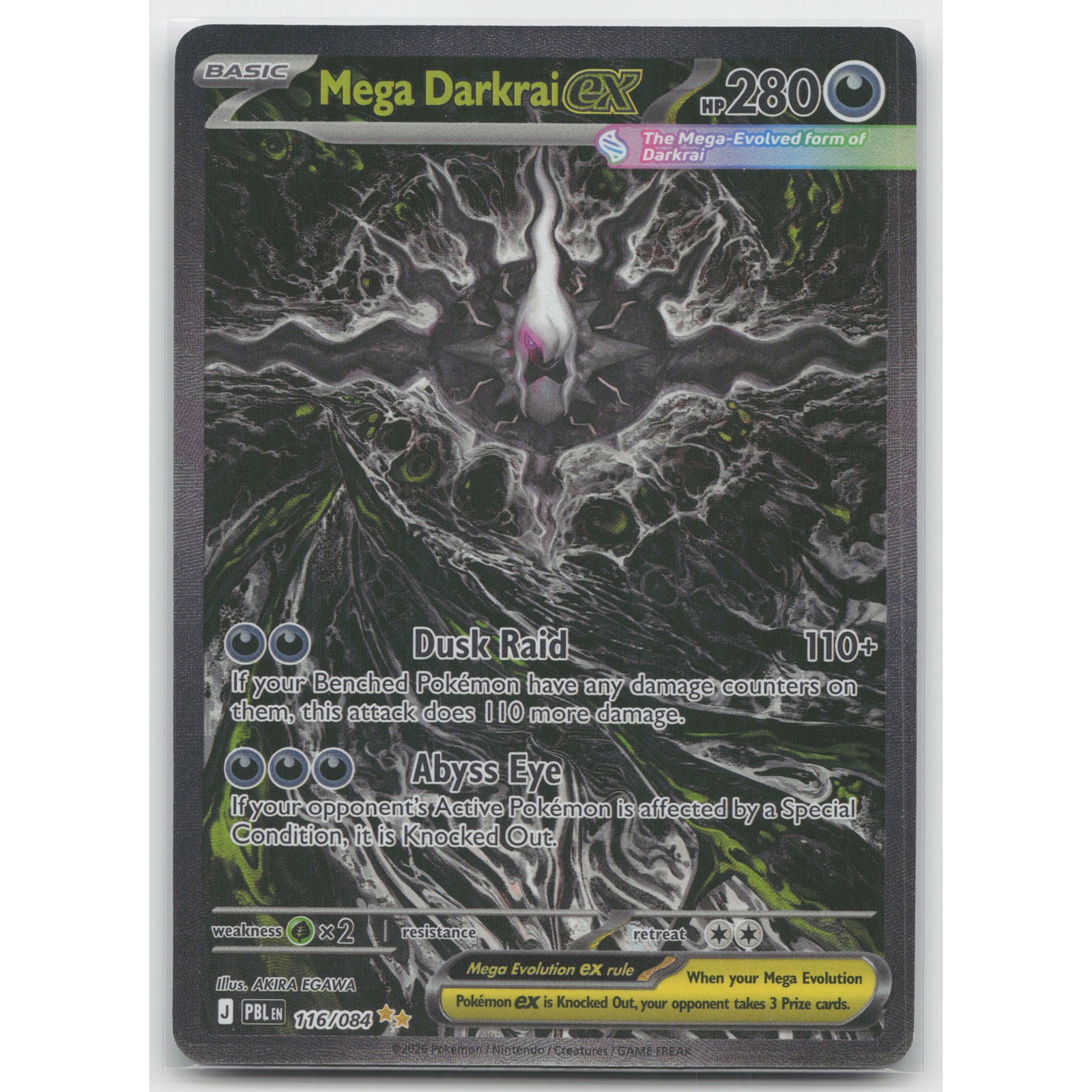 Mega Darkrai ex Holo Pitch Black 116/084 Special Illustration Rare MP Pokemon