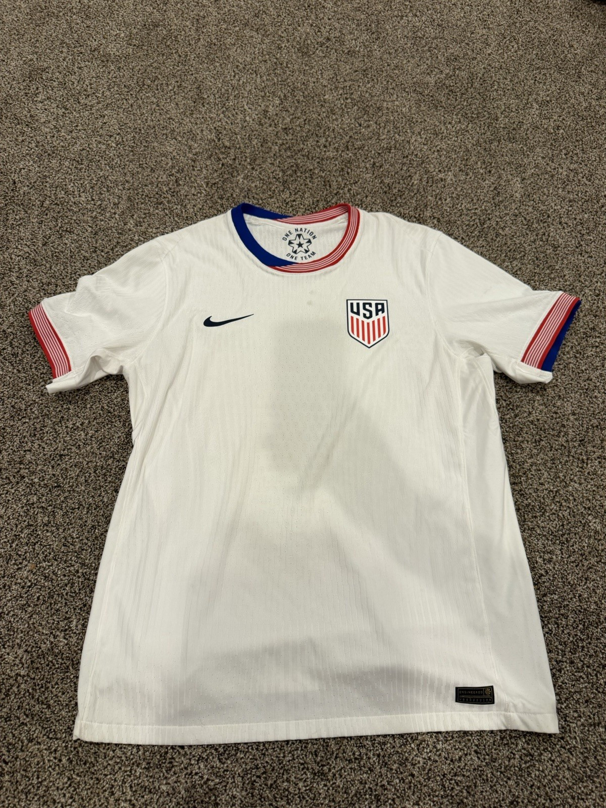 Nike Men\'s USMNT 2024-25 Authentic Home ADV Fit Soccer Jersey Size Large