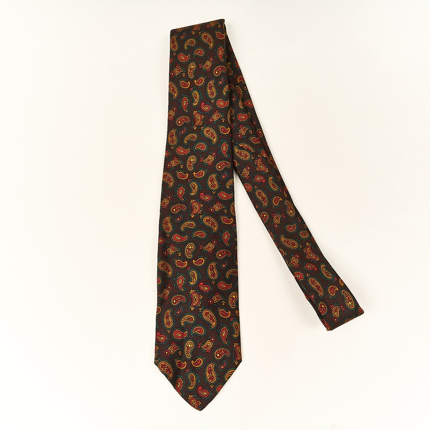 Vintage Brooks Brothers Silk Tie Brown Gold Orange Geometric USA 3.25\ Vintage Brooks Brothers Silk Tie Brown Gold Orange Geometric USA 3.25\