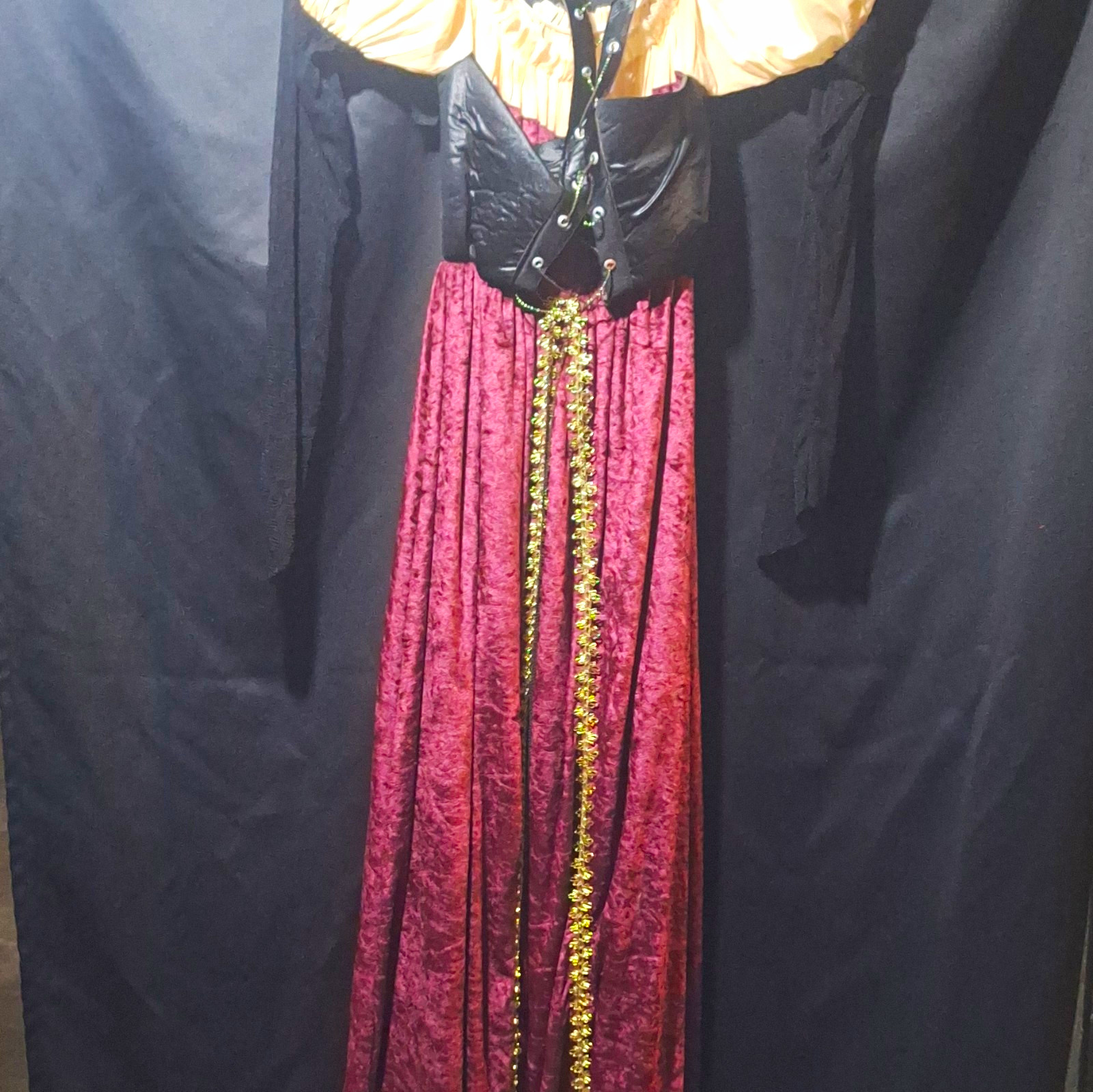 Handmade Women’s Medieval Dungeon Damsel Dress Lace-Up Corset Burgundy Black M Handmade Women’s Medieval Dungeon Damsel Dress Lace-Up Corset Burgundy Black M