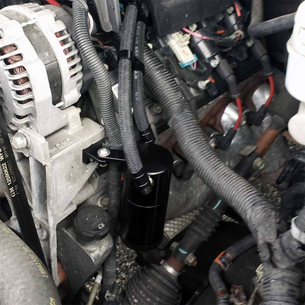 Genuine UPR Oil Catch Can Braided Hoses Fits 97-13 GM 4.8 5.3 6.0 6.2 LS