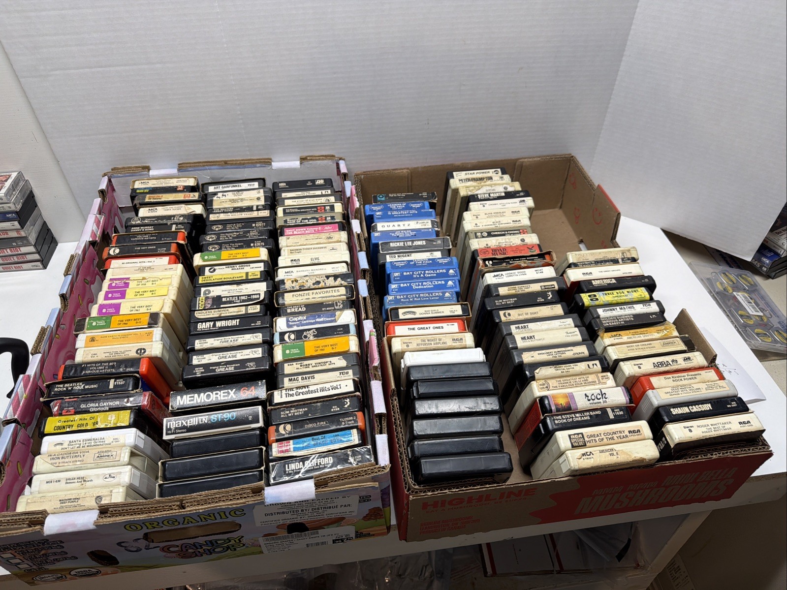 129 Vintage 8-Track Tapes Classic Rock Country Pop 60’s 70’s Blank Untested