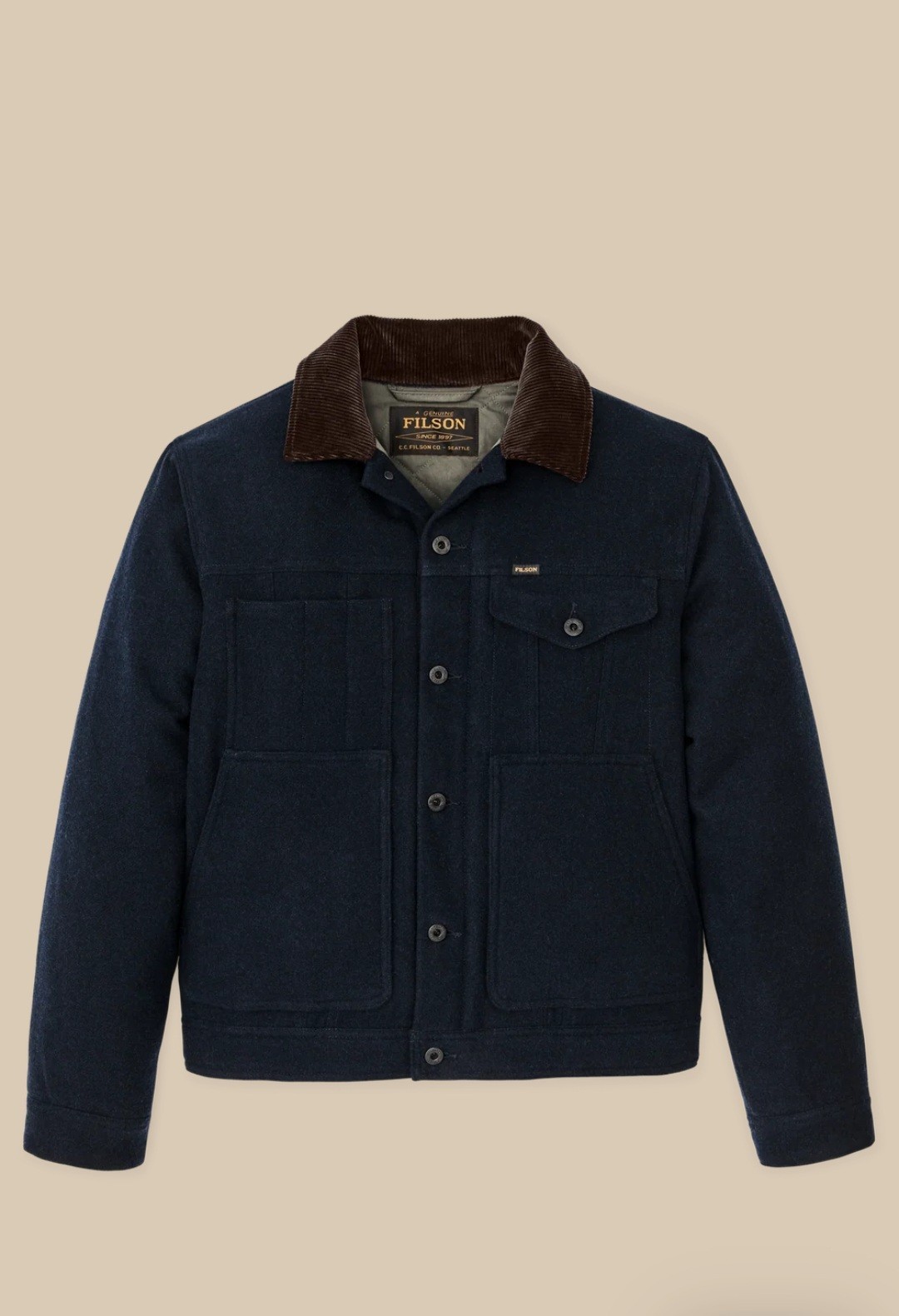 Filson Men\'s Spokane Insulated Wool Short Cruiser Size Large