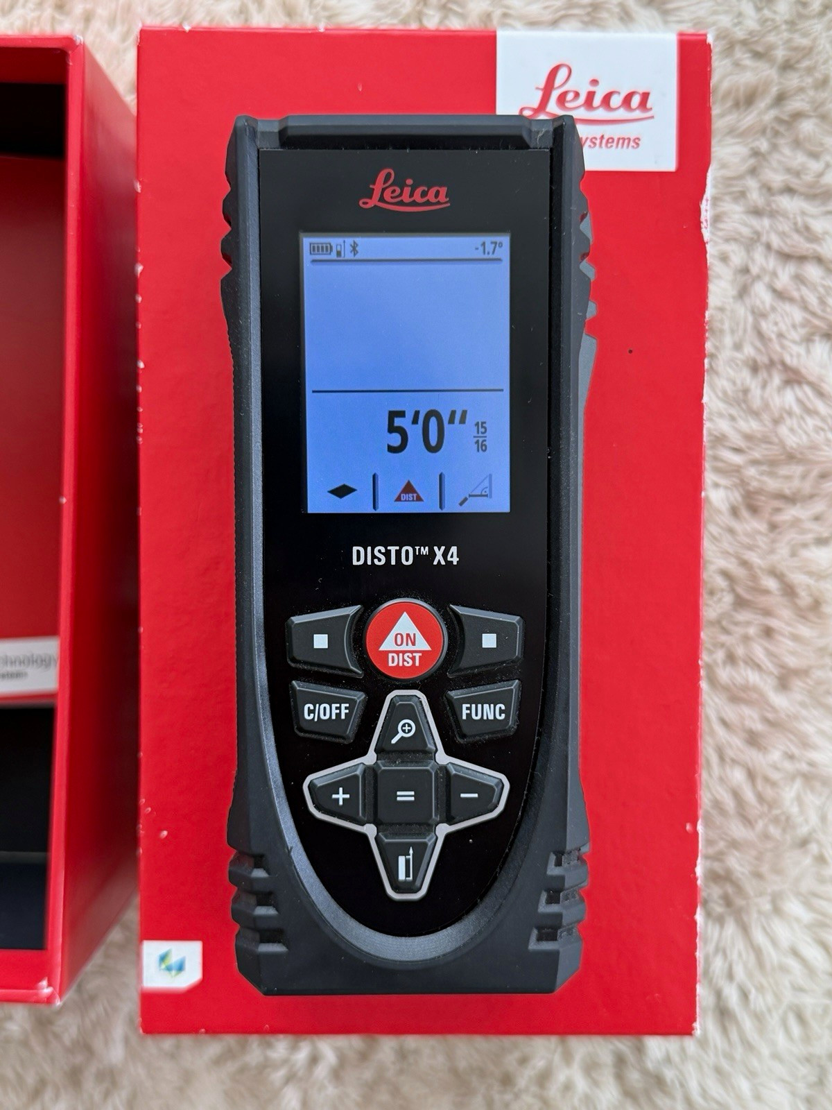 Leica DISTO X4 Laser Distance Measurer Bluetooth Smart IP65 LCD Display Leica DISTO X4 Laser Distance Measurer Bluetooth Smart IP65 LCD Display