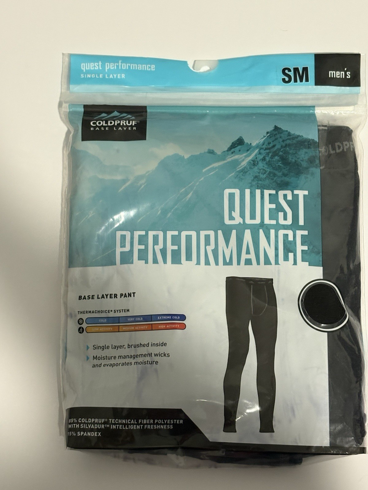 ColdPruf Men\'s Quest Performance Base Layer Pants Black, Small (28-30) NWT ColdPruf Men\'s Quest Performance Base Layer Pants Black, Small (28-30) NWT