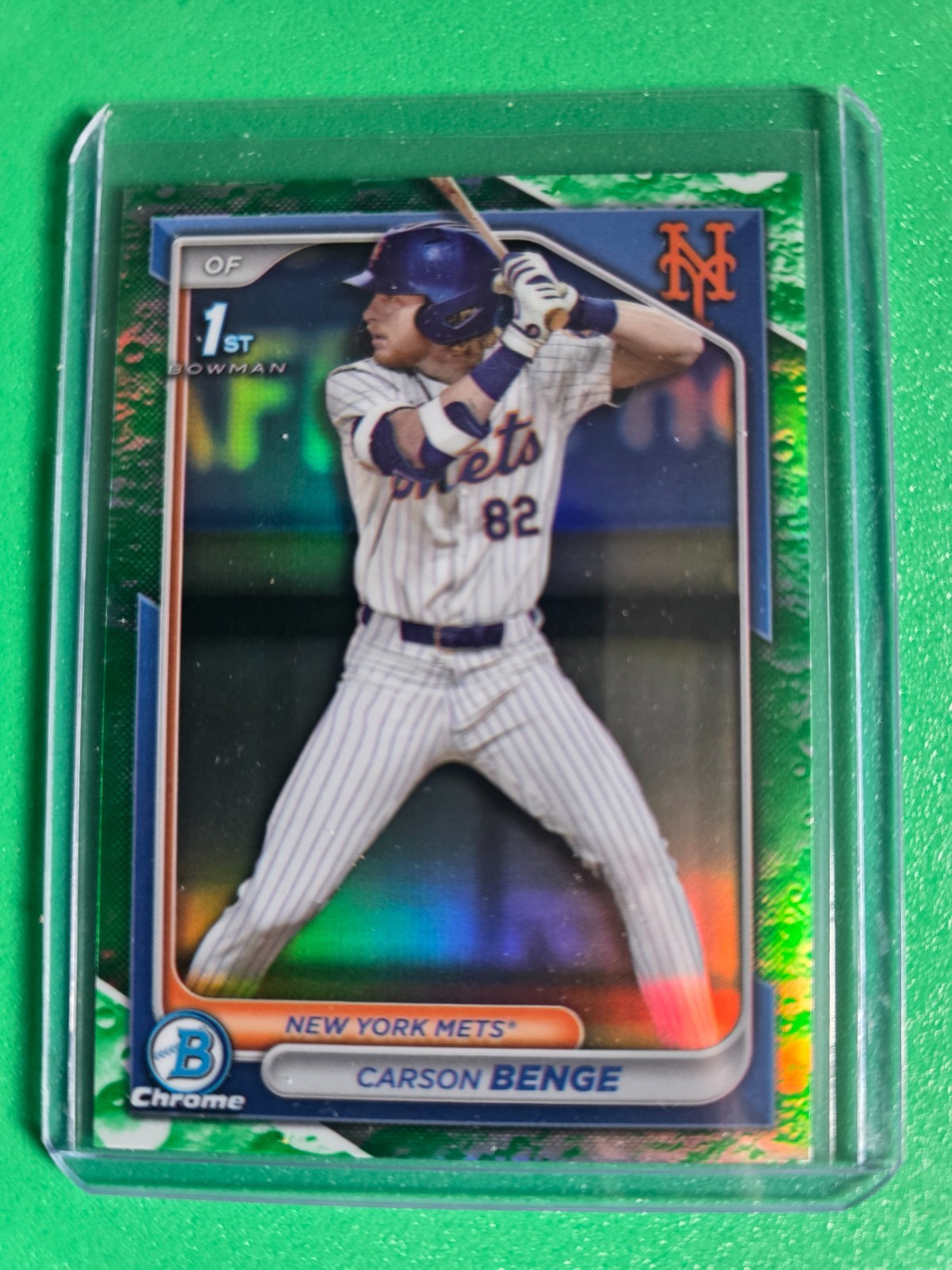 2024 Bowman Draft Chrome Carson Benge 1ST #BDC-28 Lunar Glow Refractor (RC) Mets 2024 Bowman Draft Chrome Carson Benge 1ST #BDC-28 Lunar Glow Refractor (RC) Mets