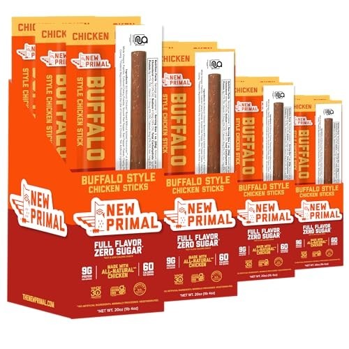 New Primal Buffalo Chicken Meat Sticks 1 oz 80 Count Keto Gluten Free