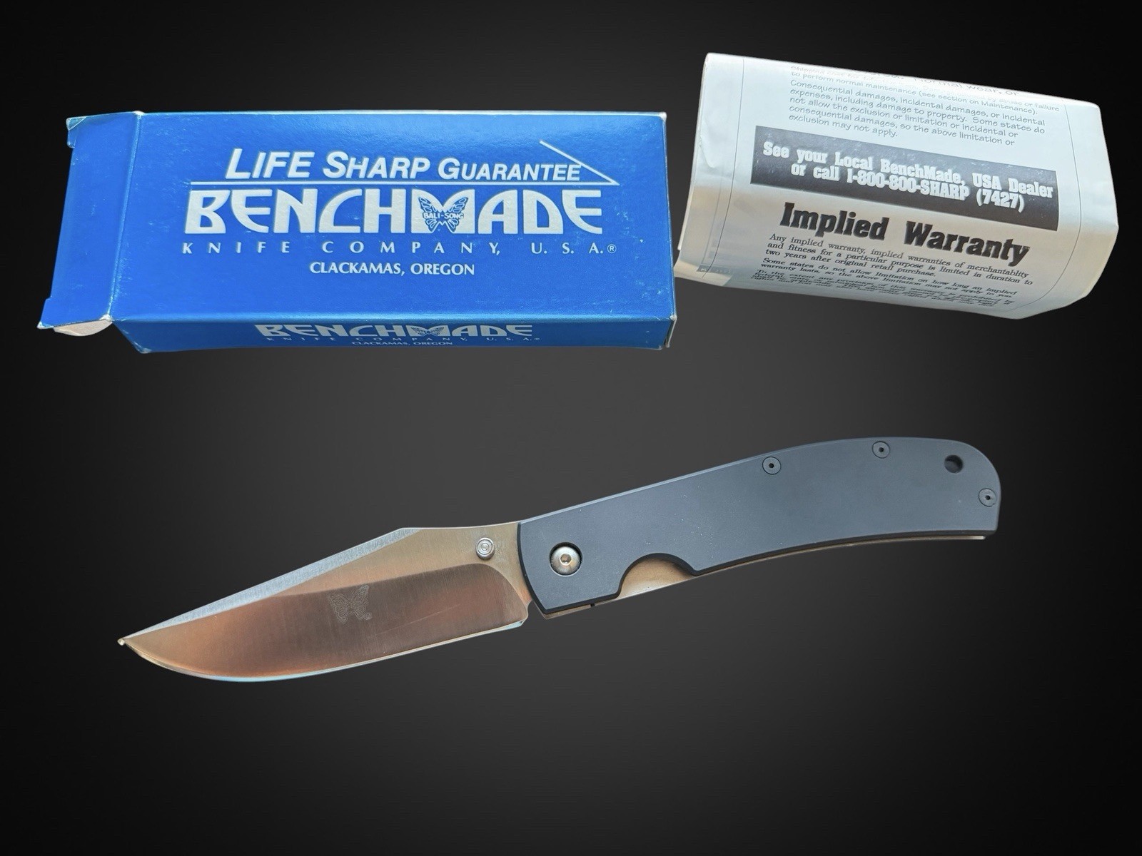 Vintage Ole School Benchmade Model #725 Kodiak Bowie Folder NIB RARE