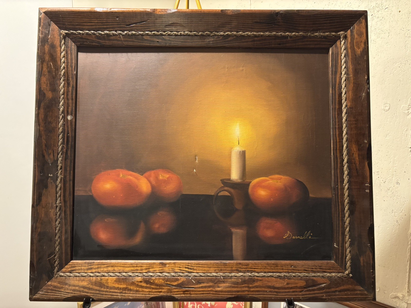 Original Garnelli “Summer Eve Harvest” Oil Painting Signed Still Life Framed