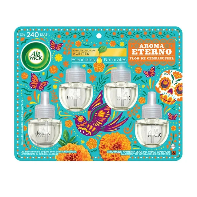 Air Wick Flor de Cempasuchil Scented Oil Refills 20 mL Each - 4 Pack