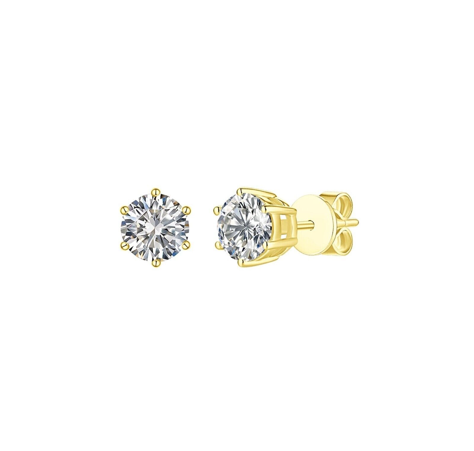 Certified 0.75ct Natural VVS1 Diamond Earrings For Women in 925 Sterling Silver
