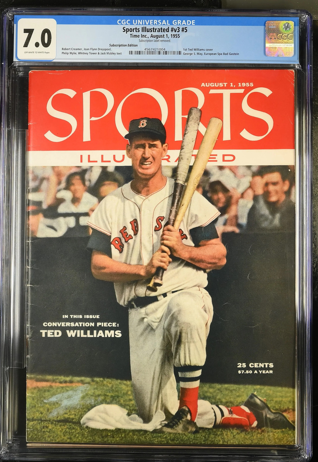 1955 Ted Williams Sports Illustrated 1st Cover – CGC 7 Subscription