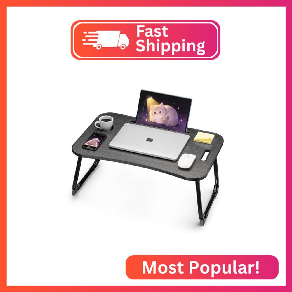 Ruxury Folding Lap Desk Bed Desk Laptop Table Tray, Breakfast Serving Tray, Port