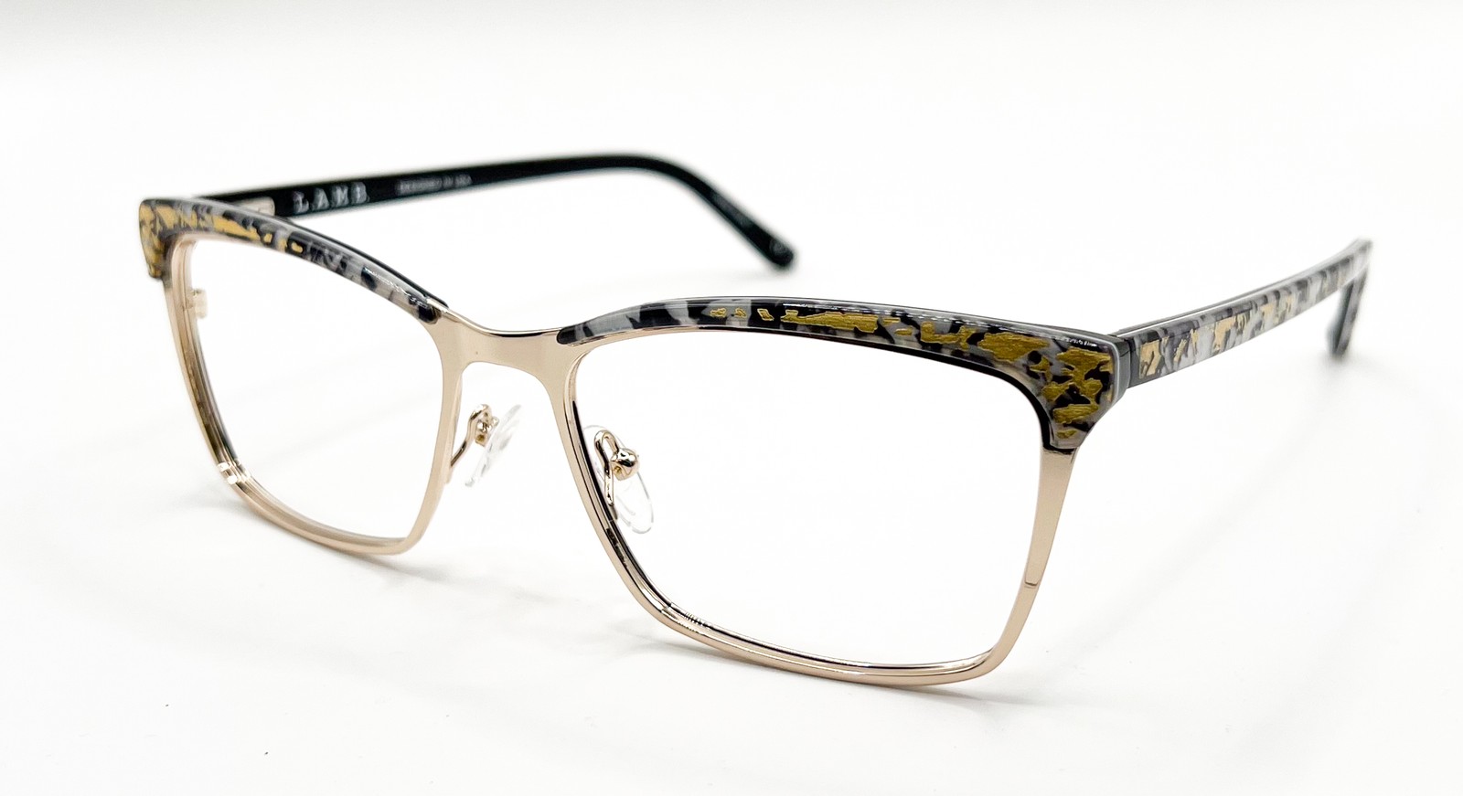 NEW L.A.M.B. LAUF085 GLD GOLD AUTHENTIC EYEGLASSES 55-17