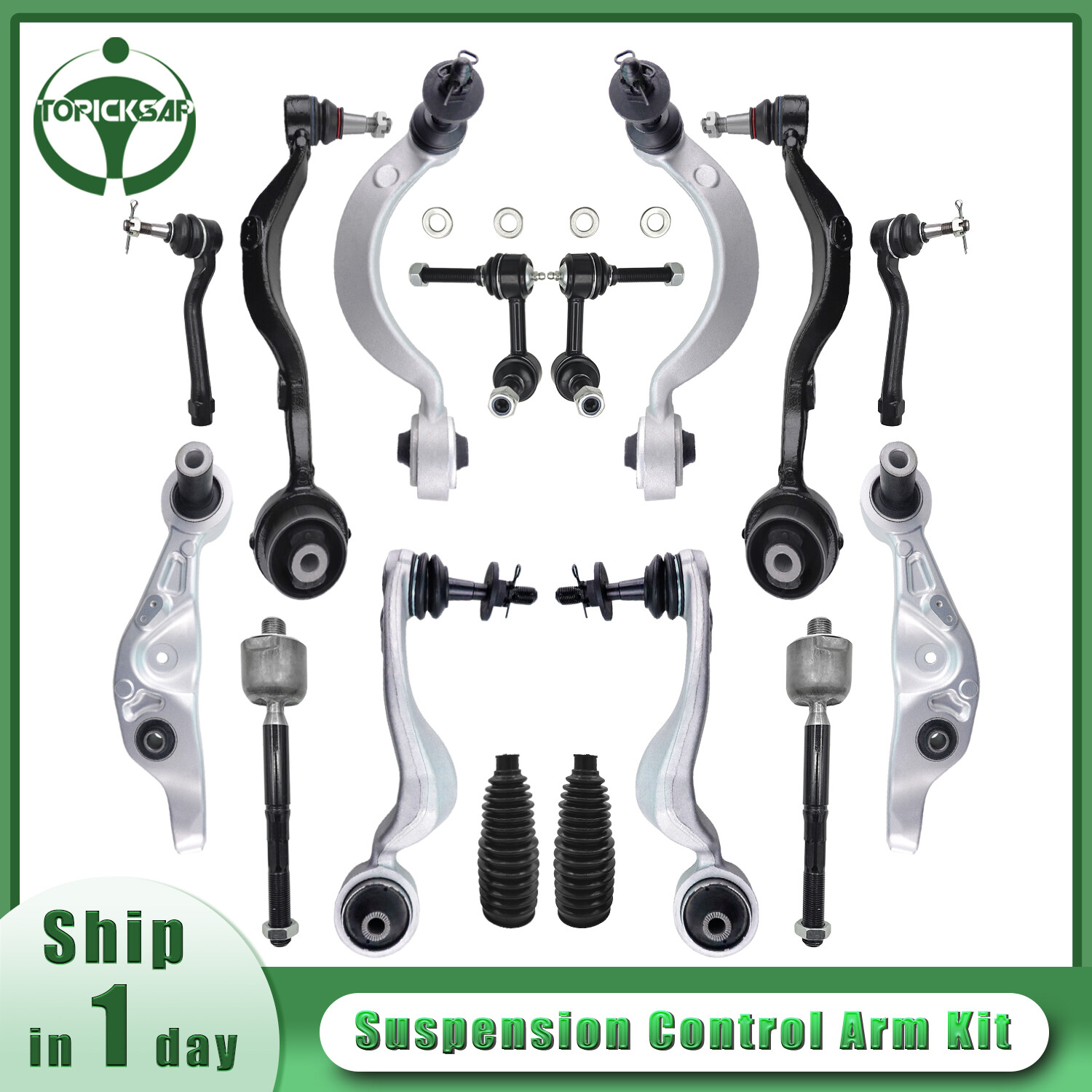 RWD 16Pcs Suspension Kit Front Control Arm Sway Bar Tie Rod For 2007-2017 LS460 RWD 16Pcs Suspension Kit Front Control Arm Sway Bar Tie Rod For 2007-2017 LS460