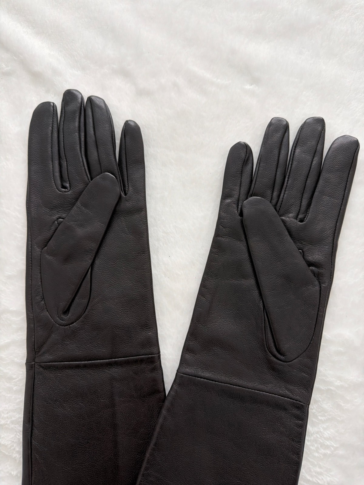 Worthington Black Leather Opera Gloves NWT Size L 16\ Worthington Black Leather Opera Gloves NWT Size L 16\