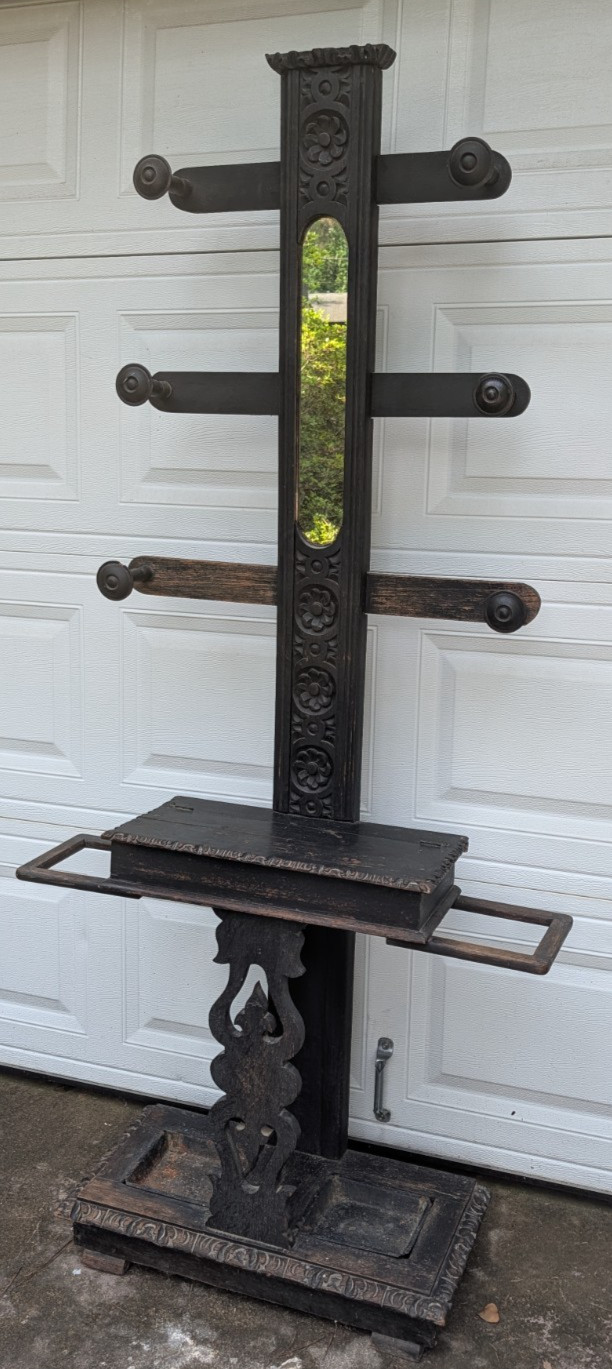 Antique 1880s Rich’s Connoisseur Gallery Oak Hall Tree