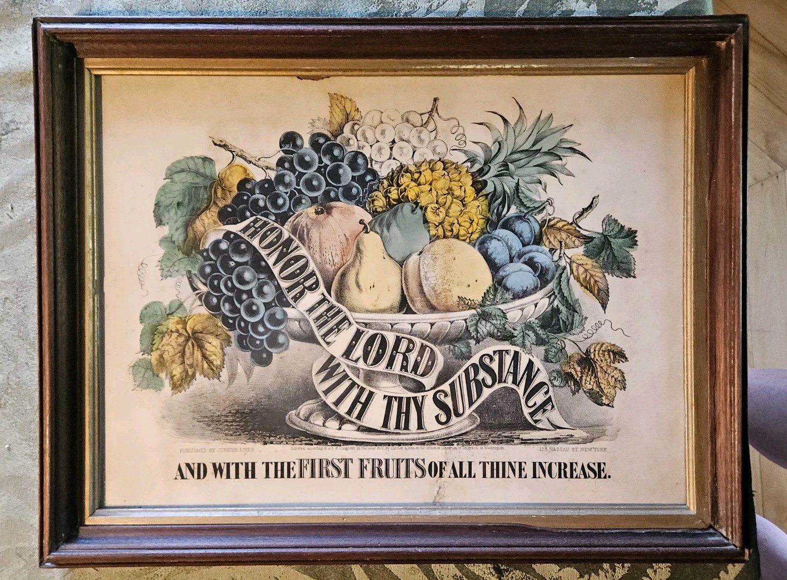 1872 Currier & Ives Fruits Harvest Proverbs 3:9 And With Thine Increase Scarce 1872 Currier & Ives Fruits Harvest Proverbs 3:9 And With Thine Increase Scarce
