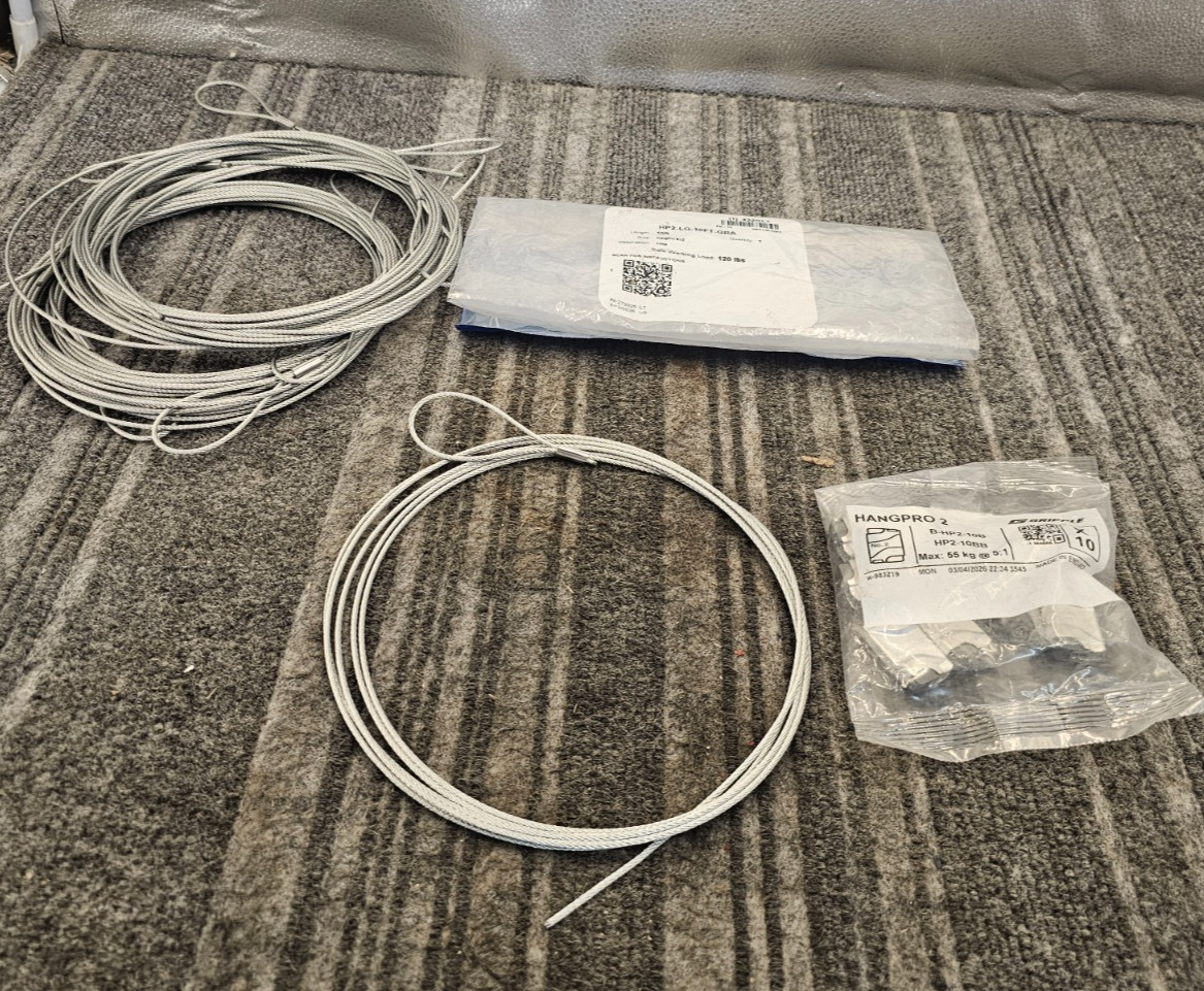 (QTY 10) Gripple HP2-LG-10FT-GRA Duct Hanger Adjustable Wire Load 120LBS