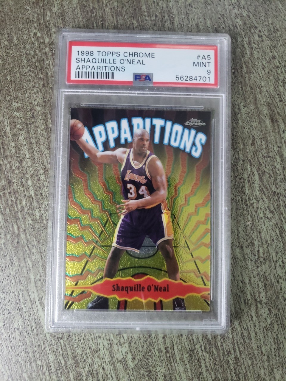 🏀1998 Topps Chrome Apparitions Shaquille O’Neal PSA 9 MINT #A5 