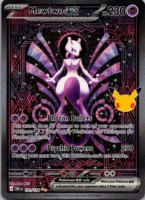 Mewtwo ex 151/128 Me: 30th Celebration Holo Mewtwo ex 151/128 Me: 30th Celebration Holo