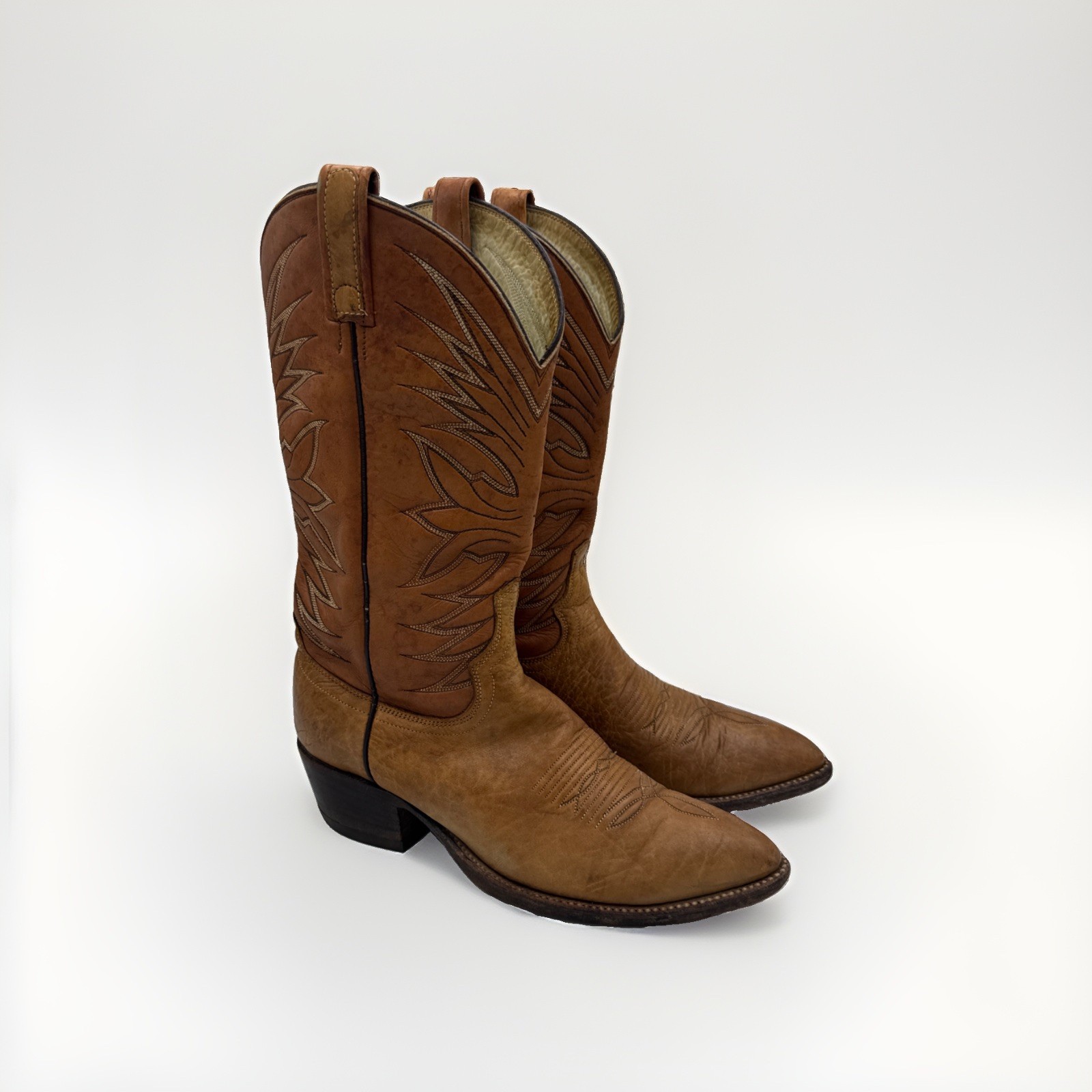 Dan Post Cowboy Boots Mens 8.5 D Western Vintage 6775 Rhino Leather 80s Dan Post Cowboy Boots Mens 8.5 D Western Vintage 6775 Rhino Leather 80s