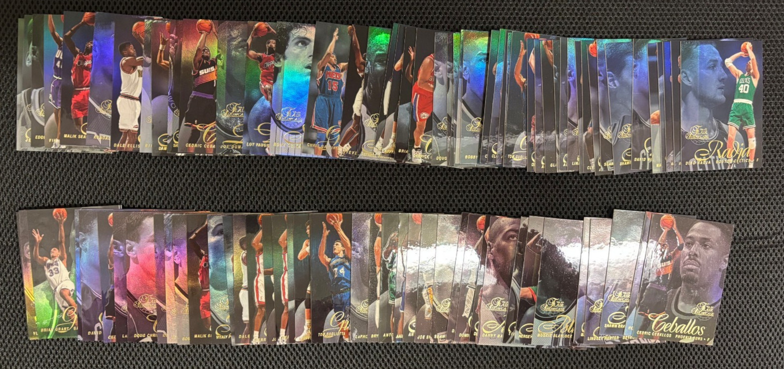 1996-97 Flair Showcase Basketball 226 Base Card Lot (83) Row 1 & (143) Row 2