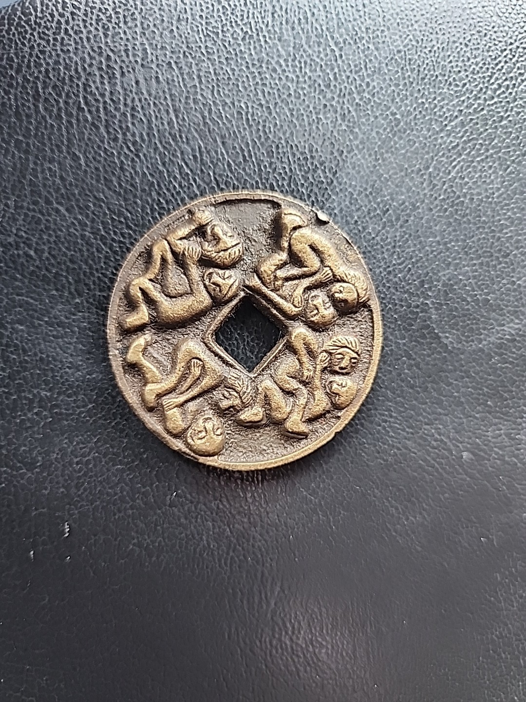 RARE Find Vintage 1940’s Chinese 40mm Love Sex Brothel Brass Token / Collector