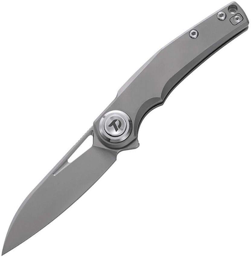 Dreamtech Button Lock Folding Knife Gray Titanium 3.25\ Dreamtech Button Lock Folding Knife Gray Titanium 3.25\
