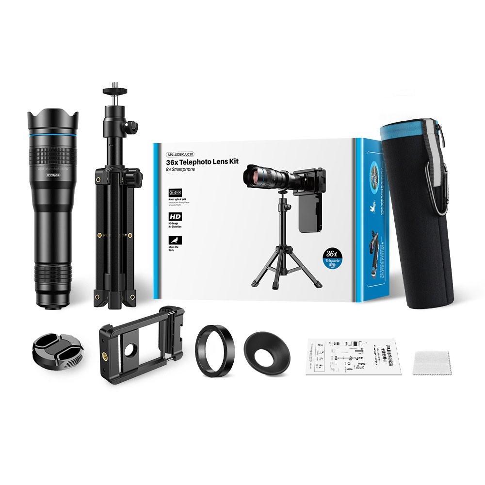 APEXEL APL-36XJJ020 Telephoto Lens Kit Full Metal HD 36X Zoom Lens with Tripod APEXEL APL-36XJJ020 Telephoto Lens Kit Full Metal HD 36X Zoom Lens with Tripod