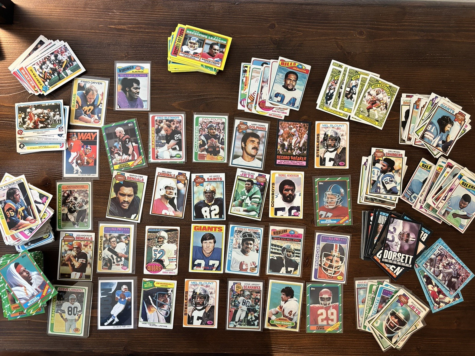 Massive Vintage Football Card Lot 1975-1988 Topps Fleer 411+ Cards HOFers