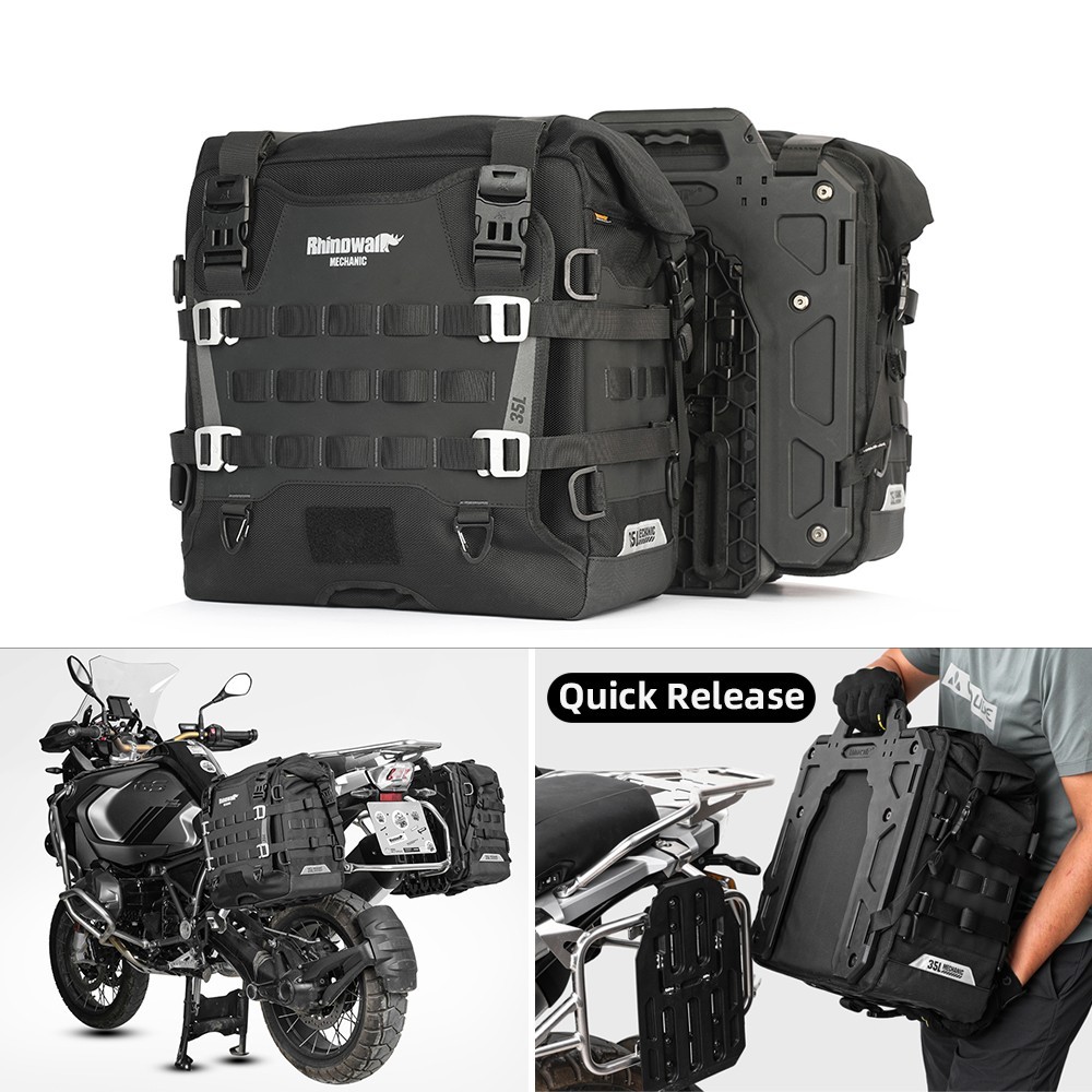 Rhinowalk Motorcycle Saddle Bag 35L Waterproof Quickrelease Anti-Theft Lock Hole Rhinowalk Motorcycle Saddle Bag 35L Waterproof Quickrelease Anti-Theft Lock Hole