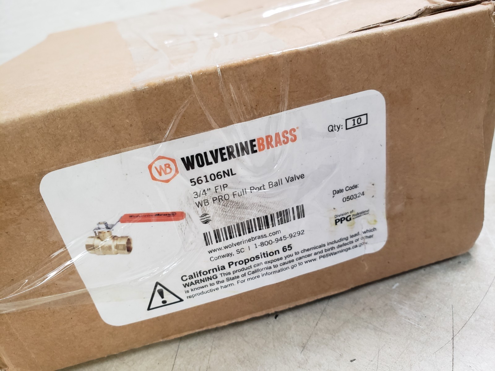 LOT OF 10 - WOLVERINE BRASS 56106NL PROSERIES 3/4\