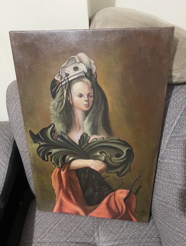 Leonor Fini (Handmade) Signed Oil Painting on Canvas 16x24 in Surrealism ..