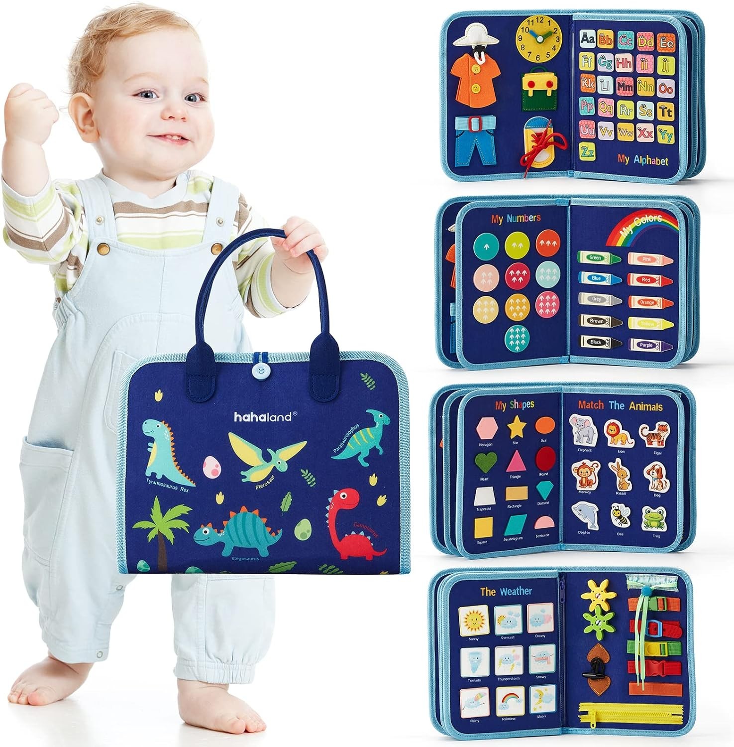 hahaland Busy Board Montessori Learning Toy Toddler Travel Activities hahaland Busy Board Montessori Learning Toy Toddler Travel Activities