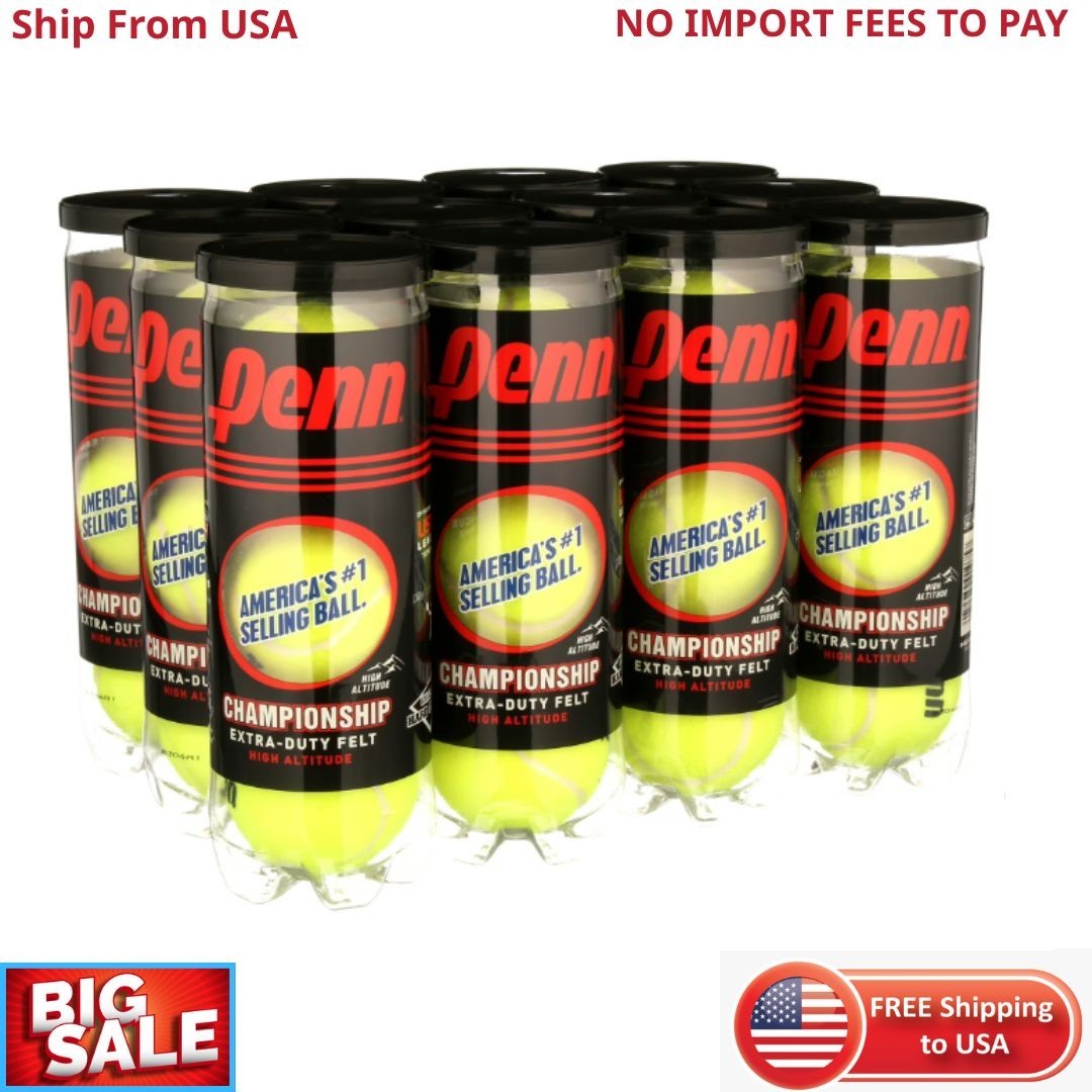Penn Championship Extra Duty, High Altitude Tennis Balls (12 Cans, 36 Balls) New
