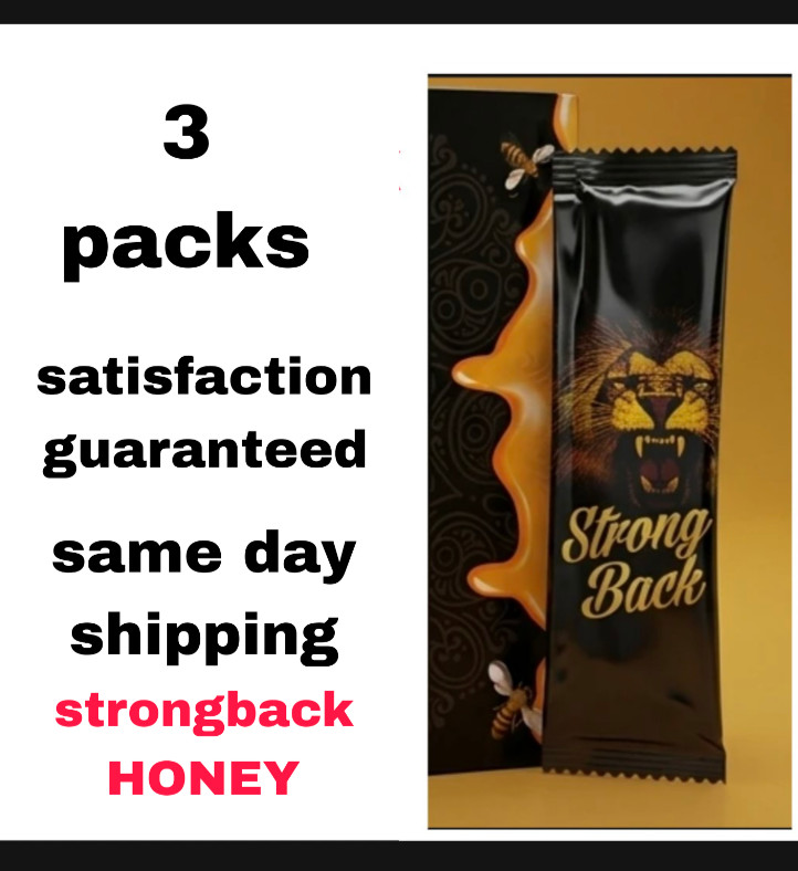 3 Strongback Honey for men 3 PACKS 3 Sachets sticks, Jelly Panax Ginseng Maca