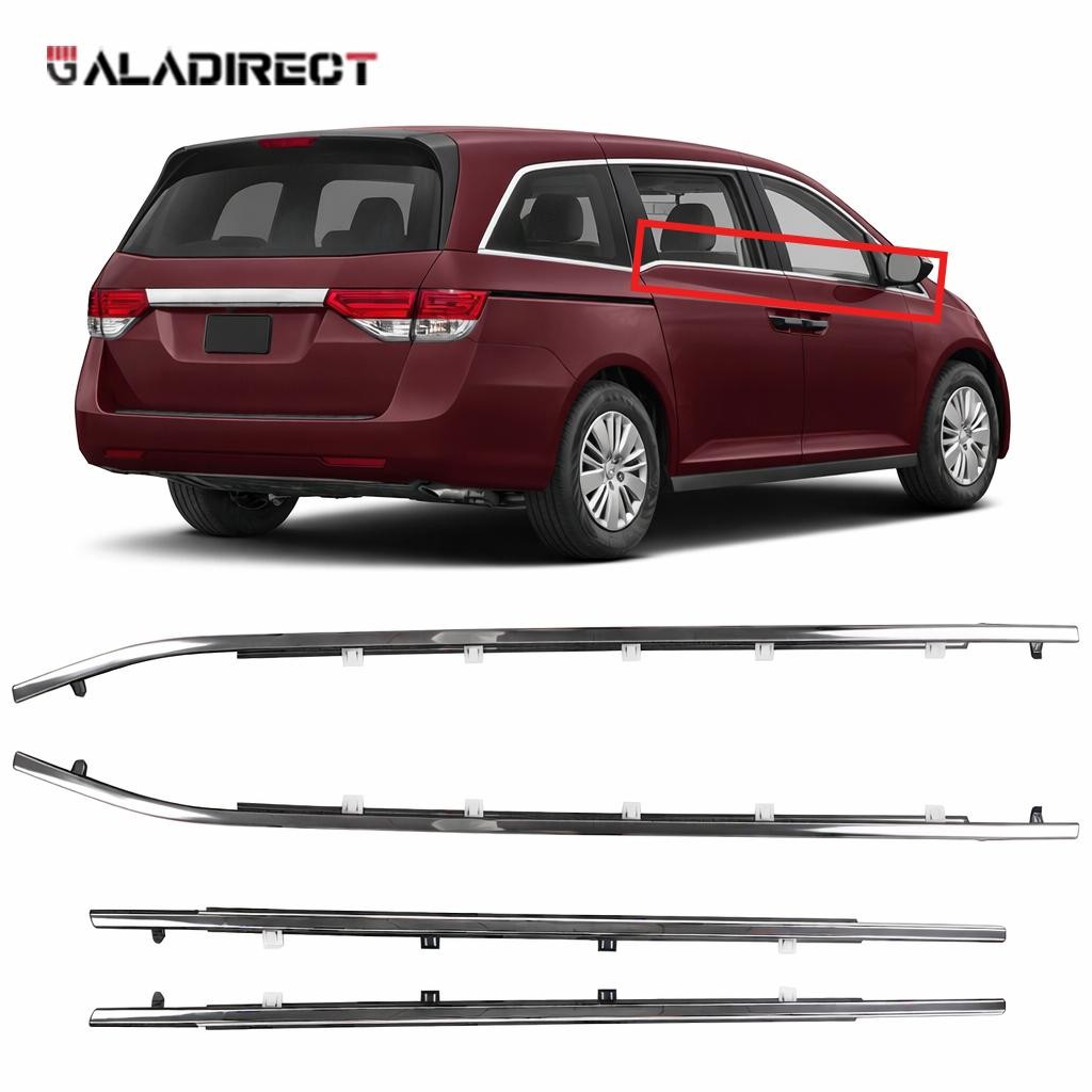 Chrome Door Window Sweep Belt Molding For Honda Odyssey 2011-17 Weatherstrip 4PC