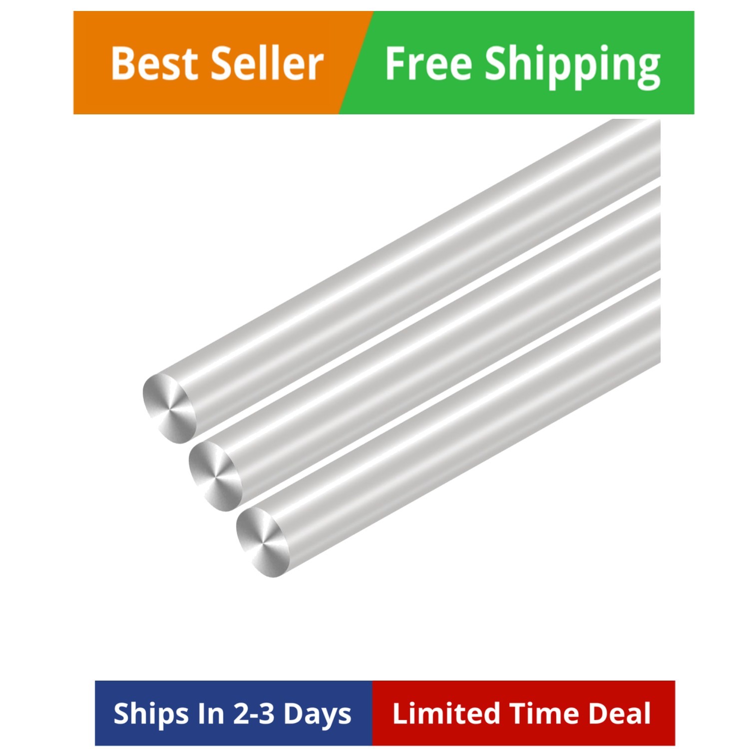 3Pcs 19mm x 406mm Aluminum Rod,16\ 3Pcs 19mm x 406mm Aluminum Rod,16\
