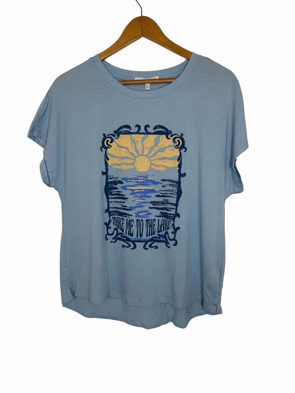 NWT C&C California Camille Take Me To The Lake T-shirt  Blue Size Medium