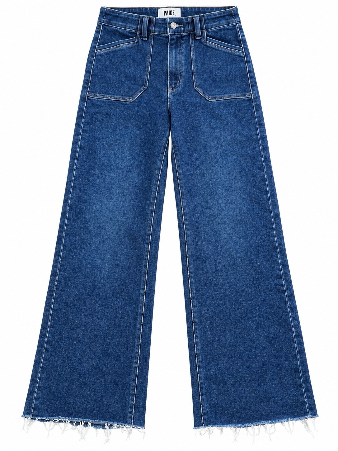PAIGE Anessa Jeans Womens 28 High Rise Wide Leg Utility Pockets Raw Hem 31
