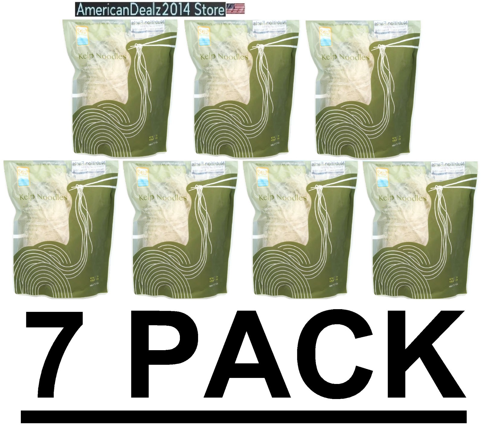 7 PACK - Sea Tangle Noodle Company Kelp Noodles 12 oz (Total 84 oz) FRESH