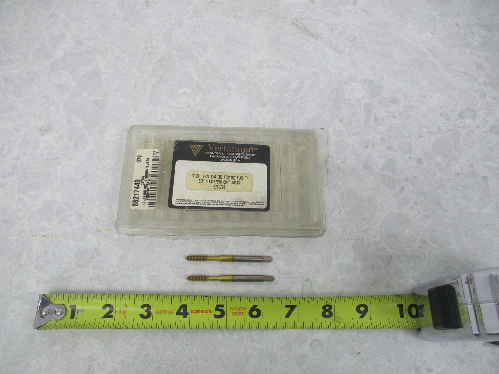 LOT OF 2 VERTANIUM 10-24 GH6 CNC FORMING PLUGS, V0297 LOT OF 2 VERTANIUM 10-24 GH6 CNC FORMING PLUGS, V0297
