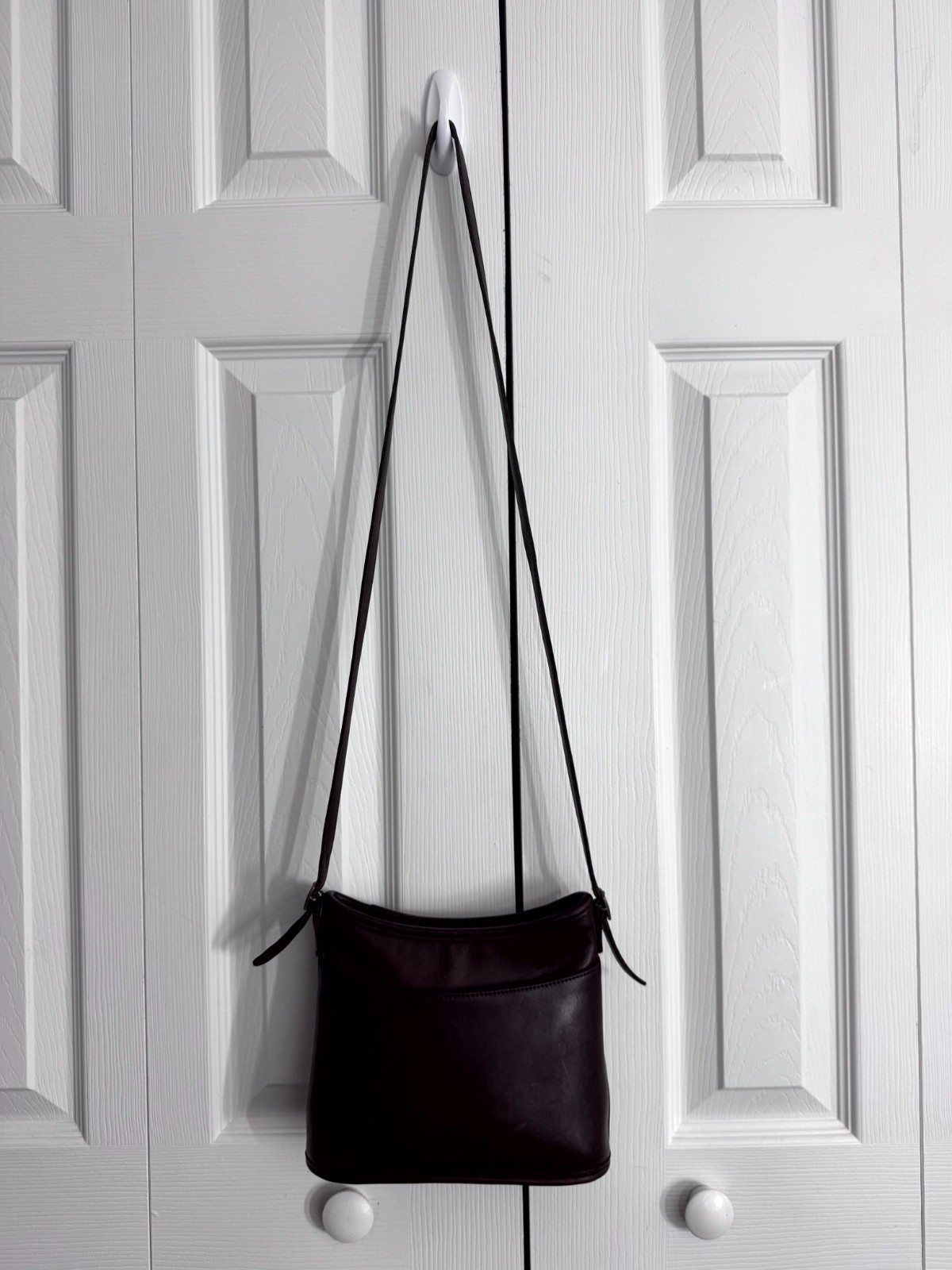 Vintage Coach Mambo 9062 Crossbody Shoulder Bag Women\'s Brown Mahogany Leather