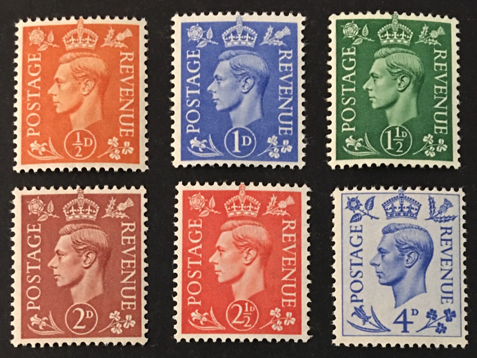 GB KGVI 1950 Definitives Colour Change Set of 6 SG503 - SG508 MNH GB KGVI 1950 Definitives Colour Change Set of 6 SG503 - SG508 MNH