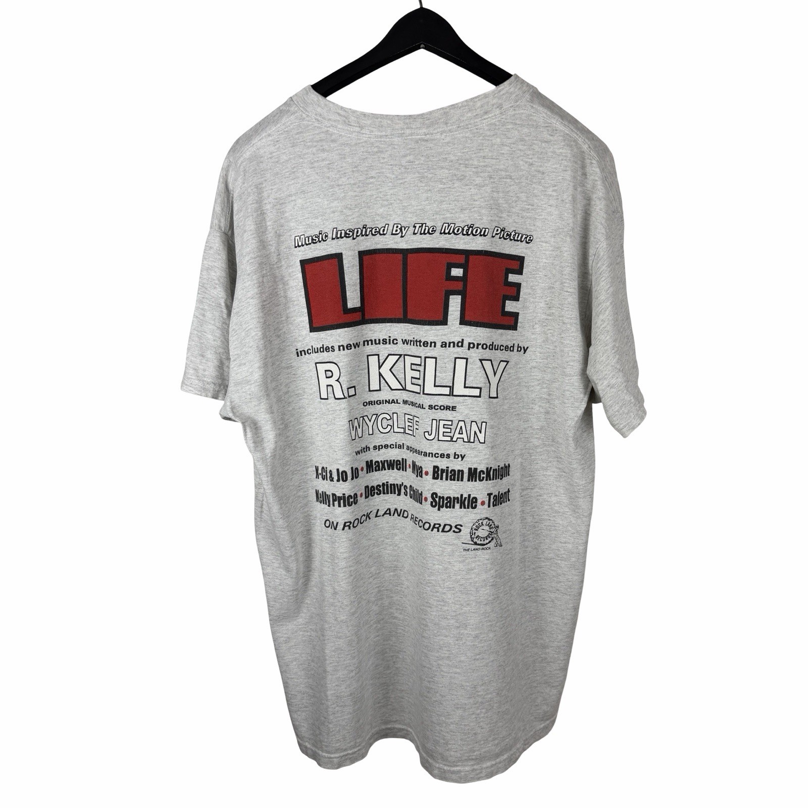 Vintage 1999 Life Soundtrack Movie Promo Wyclef R Kelly Grey Shirt Size XL Vintage 1999 Life Soundtrack Movie Promo Wyclef R Kelly Grey Shirt Size XL